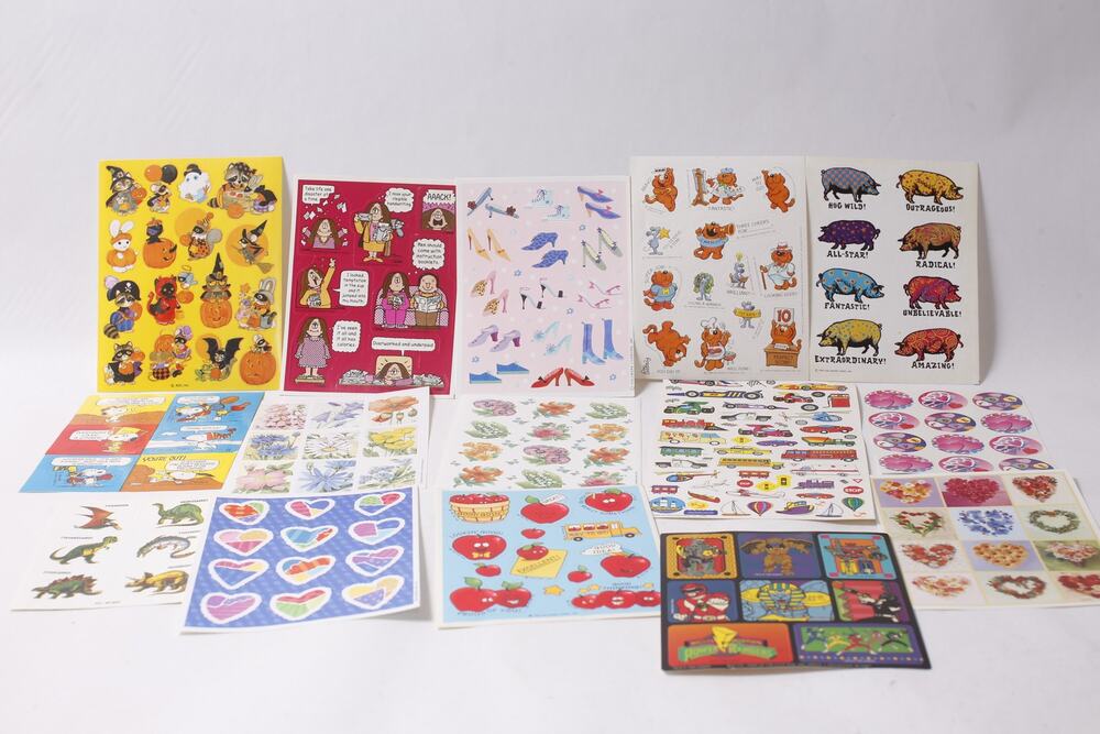 Vintage Sticker Sheet Lot Halloween Transport Hearts Snoopy ~ 260817-WH 1014